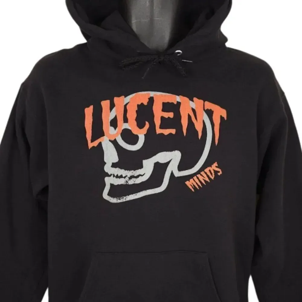 Lucent Minds Sweatshirt Hoodie Mens Size Small Black Skull Skeleton Horror